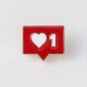 3/$25 Love 1 “❤️ 1”Emoji Metal Enamel Pin 🤍 1 Unisex